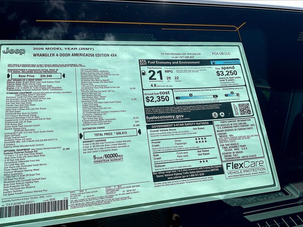 2026 Jeep Wrangler AMERICA250 EDITION