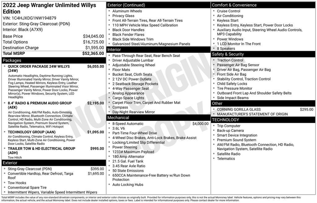 2022 Jeep Wrangler Unlimited Willys