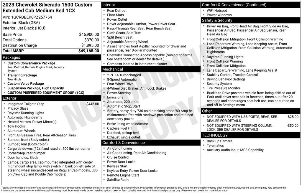 2023 Chevrolet Silverado 1500 Custom