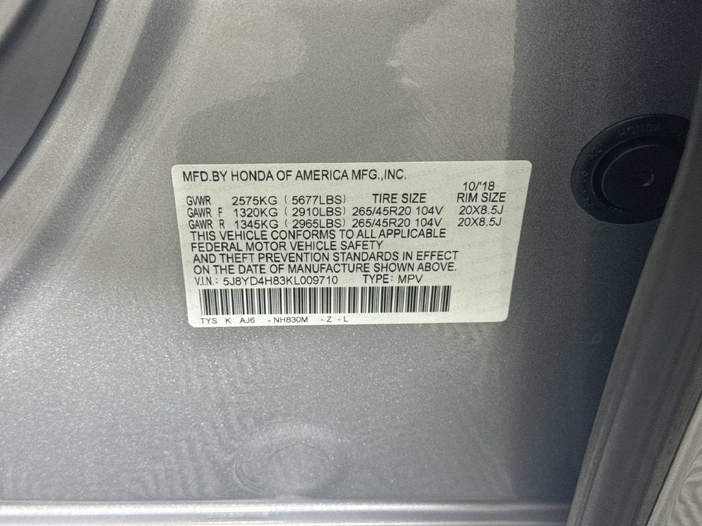 2019 Acura MDX 3.5L Advance Package SH-AWD