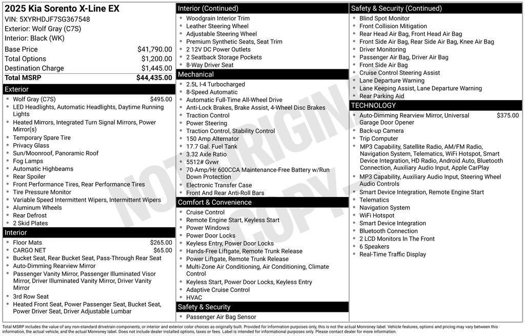 2025 Kia Sorento X-Line EX